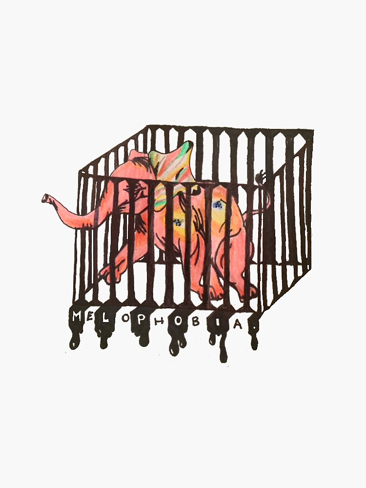 Thumbnail 3 of 3, Sticker, Cage the Elephant Melophobia Album designed and sold by eleanorlaack.