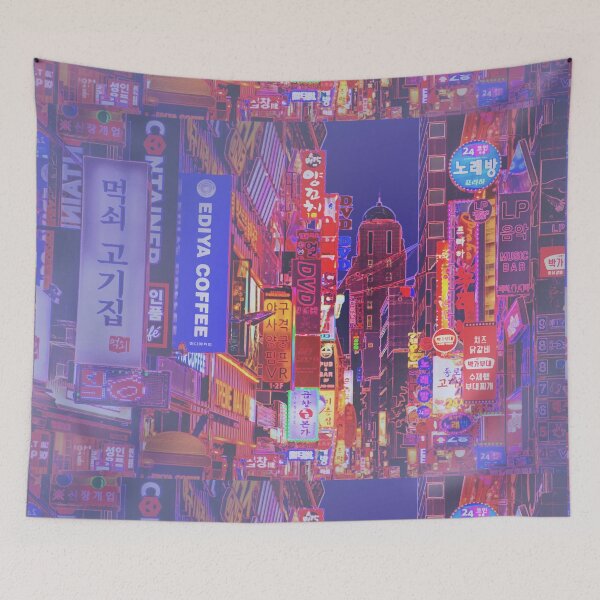 Item preview, Seoul City Streets Neon Lights designed and sold by emiliapapaya.