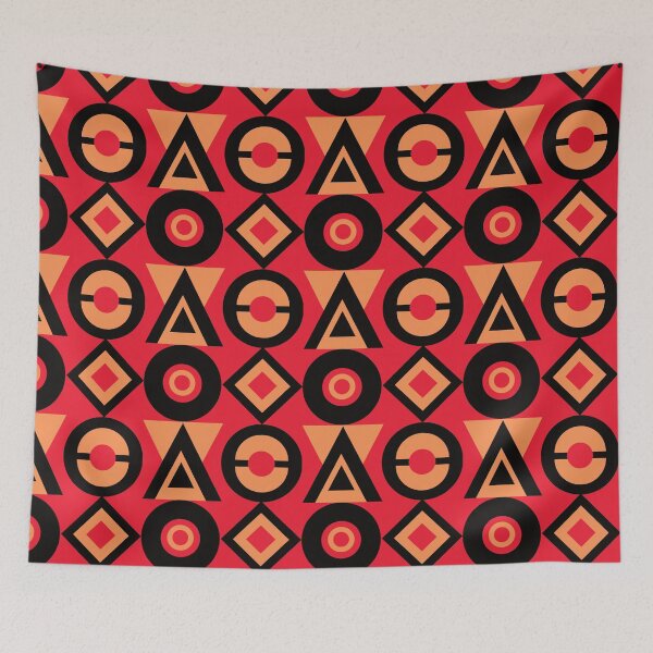 Item preview, NeoGeo - Red gold black - Modern Art - Simple Geometric pattern designed and sold by CattlettArt.