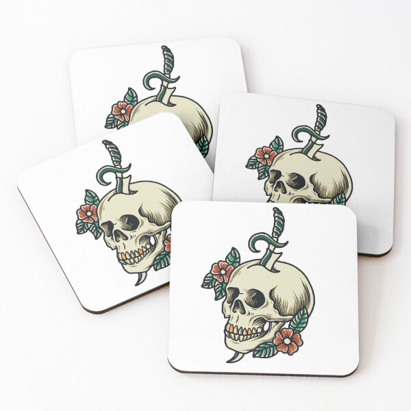Item preview, Skull with flowers and sword designed and sold by 4You4U.