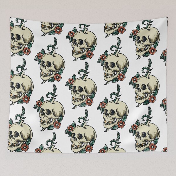 Item preview, Skull with flowers and sword designed and sold by 4You4U.