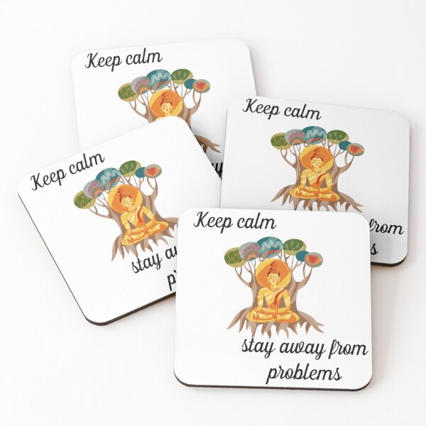 Item preview, Keep calm and stay away from problems with buddha meditating designed and sold by atktdesigns.