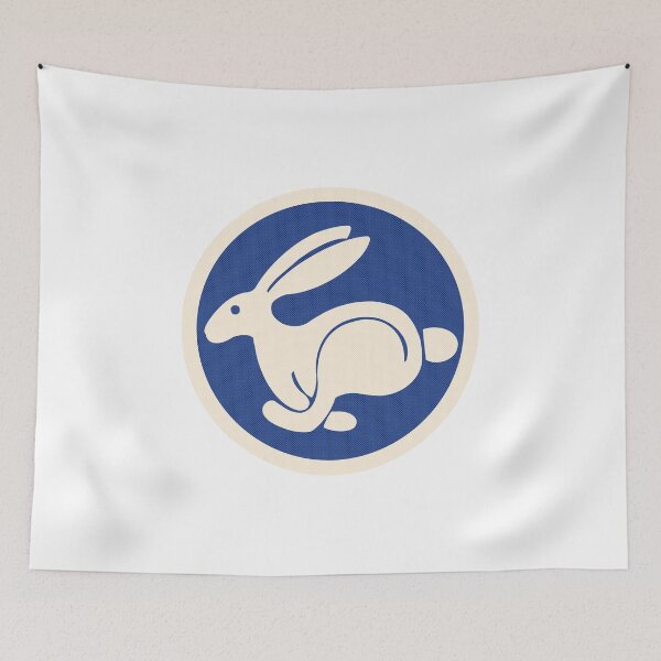 Item preview, Running Rabbit Blue White Vintage Car designed and sold by ShamusSleuth.