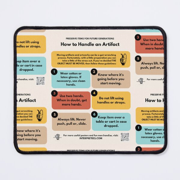 Item preview, How To Handle An Artifact Informational Museum Poster designed and sold by InterpreTees.