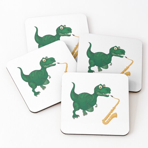 Item preview, Dinosaur Playing Saxophone ,Funny Good Dinosaur Saxophone Lovers Cool Green Design designed and sold by pedrored369.