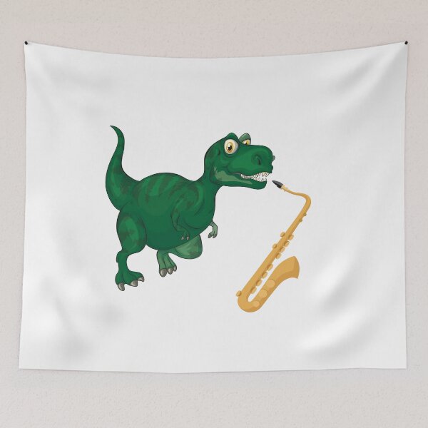 Item preview, Dinosaur Playing Saxophone ,Funny Good Dinosaur Saxophone Lovers Cool Green Design designed and sold by pedrored369.