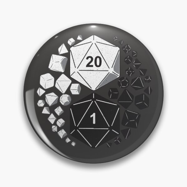 Item preview, D20 Yin Yang DnD Dice Dungeons and Dragons Print designed and sold by ToplineDesigns.