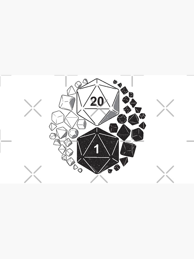 D20 Yin Yang DnD Dice Dungeons and Dragons Print Cap for Sale by