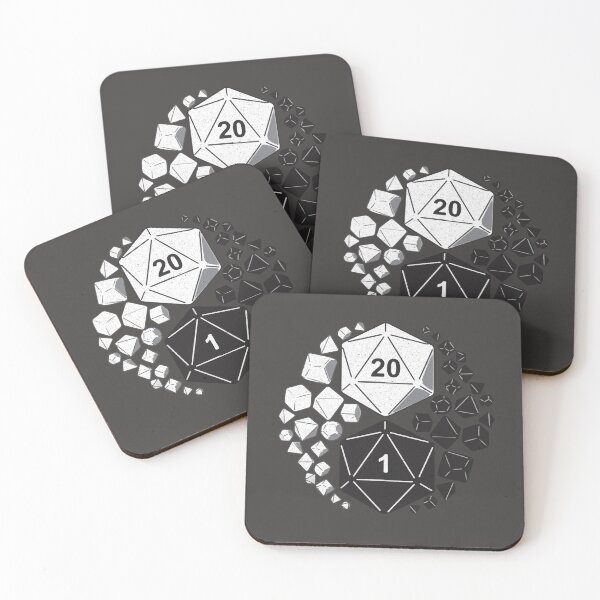 Item preview, D20 Yin Yang DnD Dice Dungeons and Dragons Print designed and sold by ToplineDesigns.