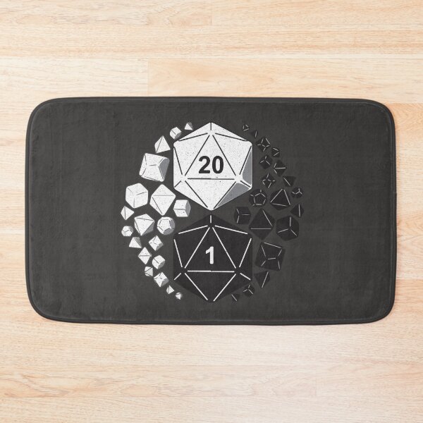 Item preview, D20 Yin Yang DnD Dice Dungeons and Dragons Print designed and sold by ToplineDesigns.