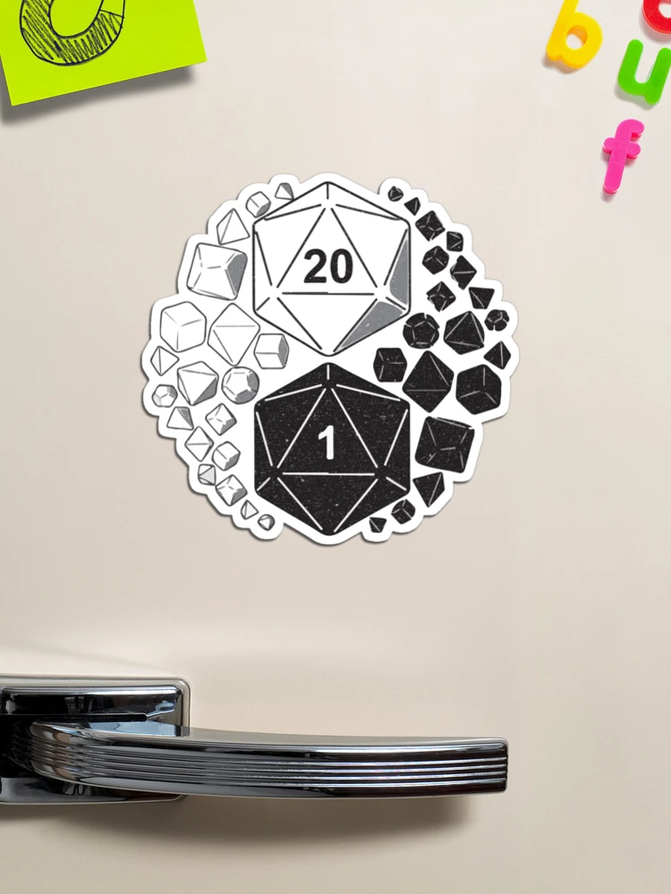 D20 Yin Yang DnD Dice Dungeons and Dragons Print Magnet for Sale by  ToplineDesigns