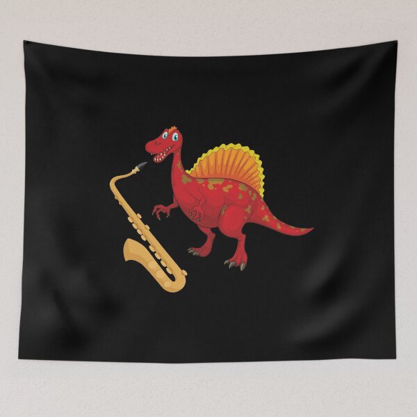 Item preview, Dinosaur Playing Saxophone ,Funny Good Dinosaur Saxophone Lovers Red Design designed and sold by pedrored369.