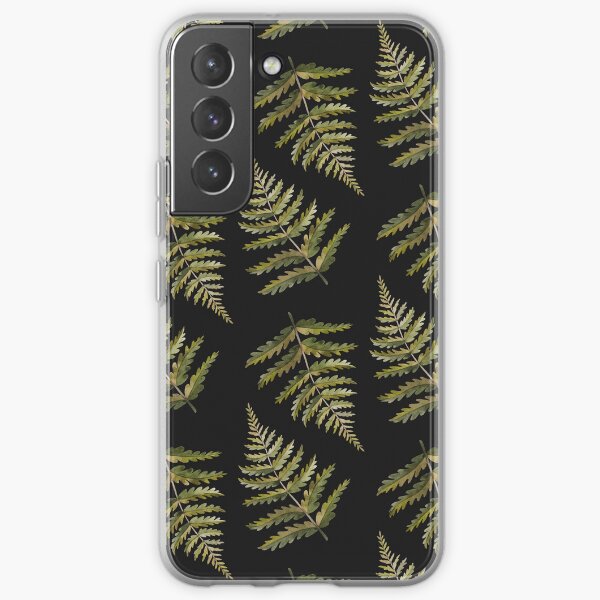 iPhone Cover Soft Line Art Ferns Phone Case Plants Gel Rubber Fern Nature Samsung Galaxy Cell Silicone Beige Tan