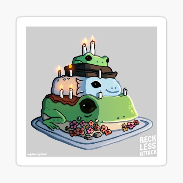 Reckless A-Stack of Frogs Sticker