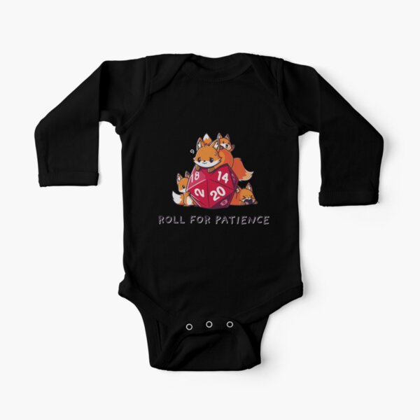 Dnd Cute Animals With D20 Dice Print Long Sleeve Baby One-Piece