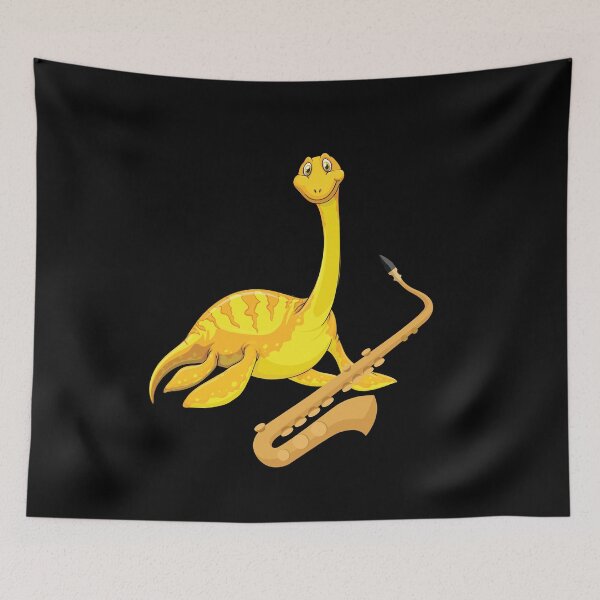 Item preview, Dinosaur Playing Saxophone ,Funny Good Dinosaur Saxophone Lovers Yellow Cute Dinosaur Art designed and sold by pedrored369.