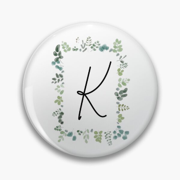Artikelvorschau, Monogramm mit grünen Blättern | Monogrammbuchstabe K entworfen und verkauft von JustSeasons.