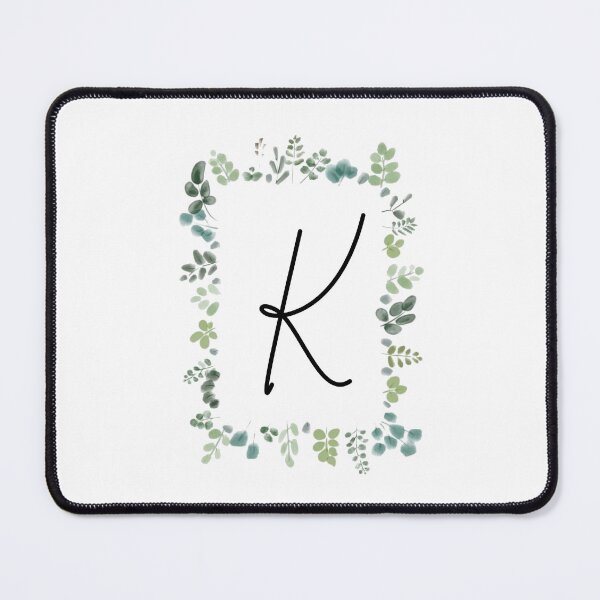 Item preview, Monogram with Green Leaves | Monogram Letter K designed and sold by JustSeasons.