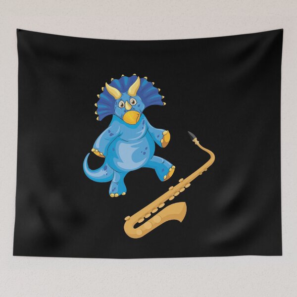 Item preview, Dinosaur Playing Saxophone ,Funny Good Dinosaur Saxophone Lovers Blue Design designed and sold by pedrored369.