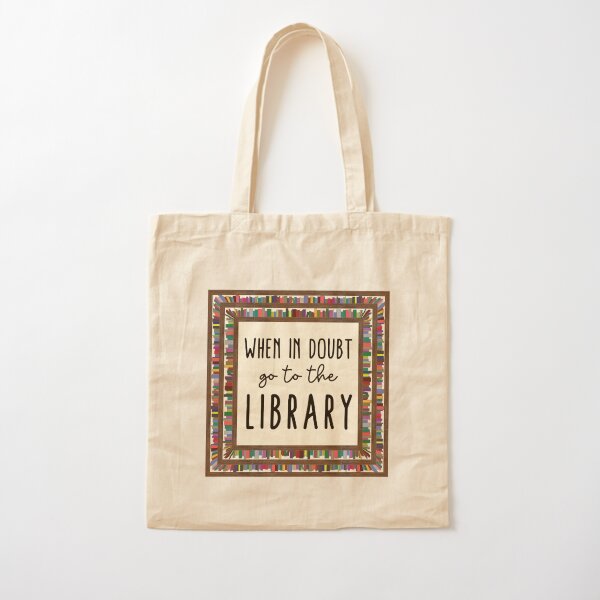 Vista previa del artículo con la obra «En caso de duda, vaya a la biblioteca», diseñado y vendido por Say Hey Kate.