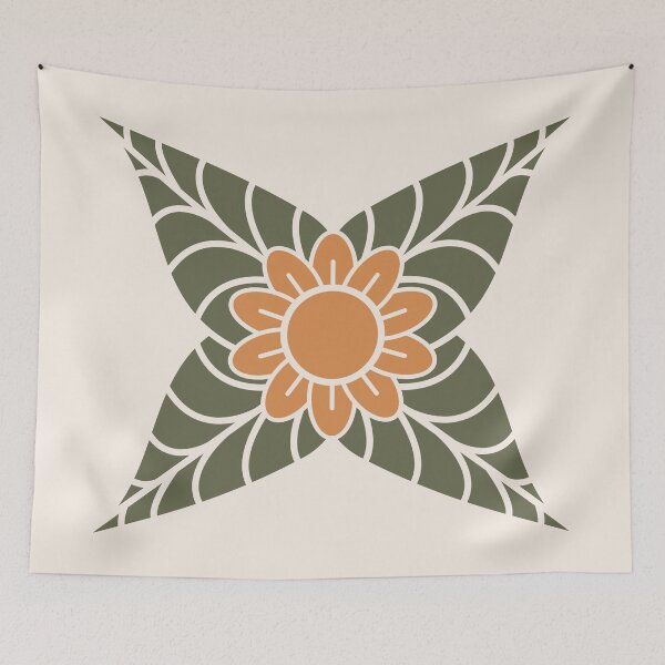 Item preview, Orange Japandi Inspired Flower Design designed and sold by beccaveedesigns.