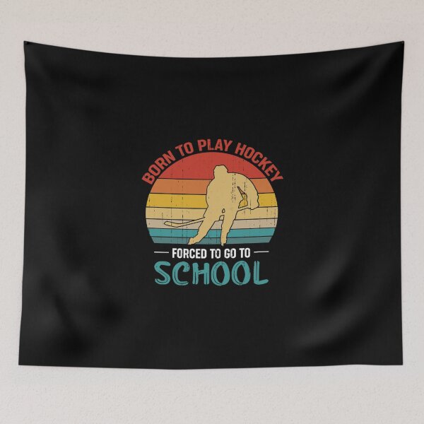Item preview, Born To Play Hockey Forced To Go To School Classic T-Shirt designed and sold by madeleinem48.