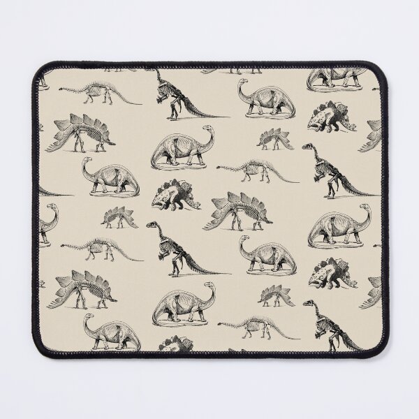 Item preview, Vintage Museum Dinosaur Skeleton Illustrations, Black & Cream Dinos designed and sold by Kristi Duggins.