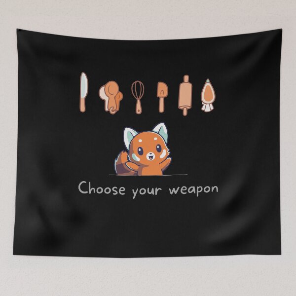 Item preview, Choose Your Weapon Cute Red Panda Print designed and sold by ToplineDesigns.