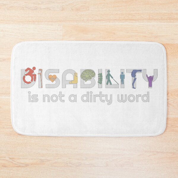 Item preview, Disability is not a dirty word (Light Grey and Rainbow) designed and sold by neatchicdesigns.