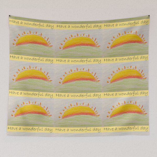 Item preview, Have a wonderful day: positive greeting from grandkids artwork, decor, accent piece, home, office, work space, birthday, positive sentiment designed and sold by Becky Hunter.