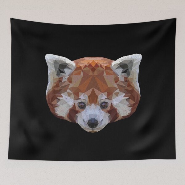 Item preview, Geometric Abstract Red Panda Art Print designed and sold by ToplineDesigns.