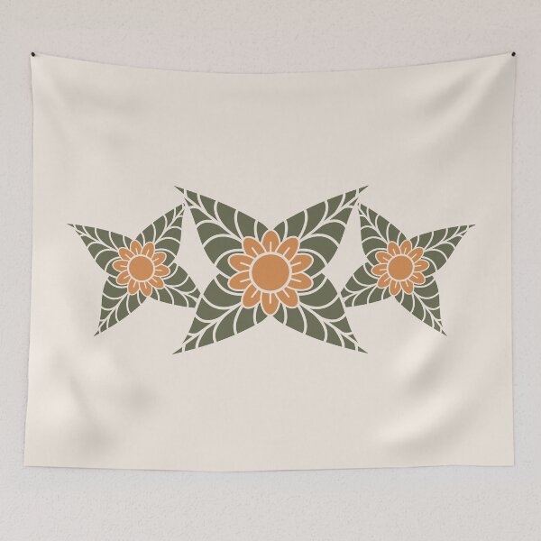 Item preview, Orange Japandi Inspired Flower Group Design designed and sold by beccaveedesigns.