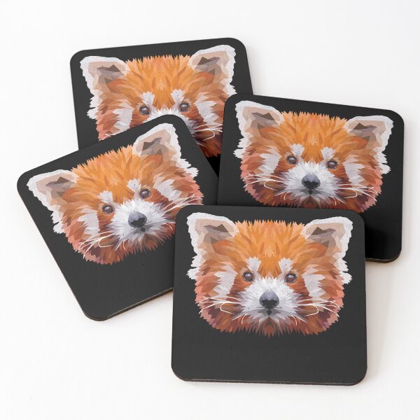 Item preview, Geometric Minimalist Abstract Red Panda Art Print designed and sold by ToplineDesigns.