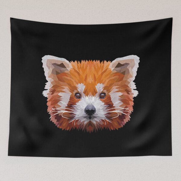 Item preview, Geometric Minimalist Abstract Red Panda Art Print designed and sold by ToplineDesigns.
