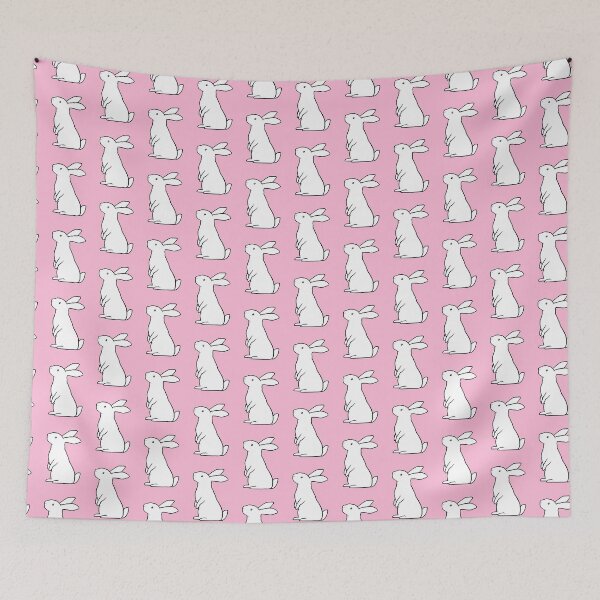 Item preview, Simple rabbit - white with pink background designed and sold by WatershipBound.
