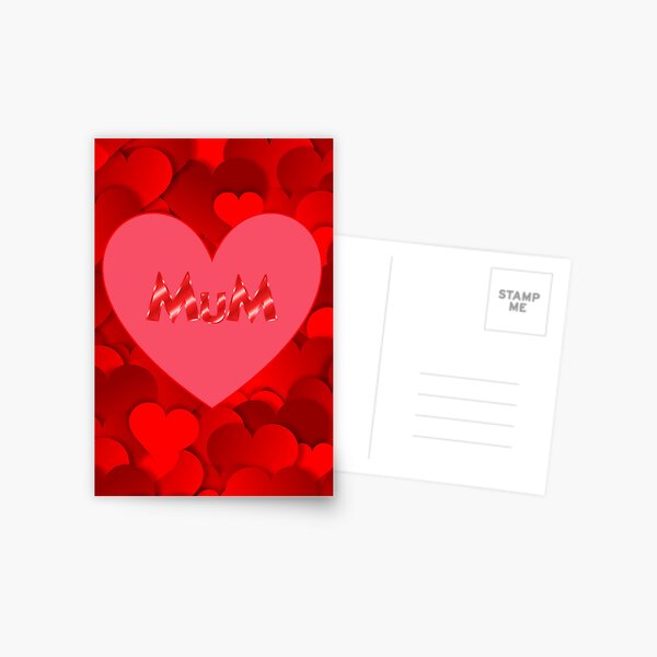 Pretty red hearts for Mother's Day Postcard