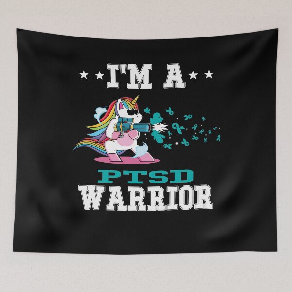 Item preview, Funny Unicorn I'm A PTSD Warrior designed and sold by heppenp.