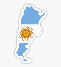 Flag map of the argentina Sticker