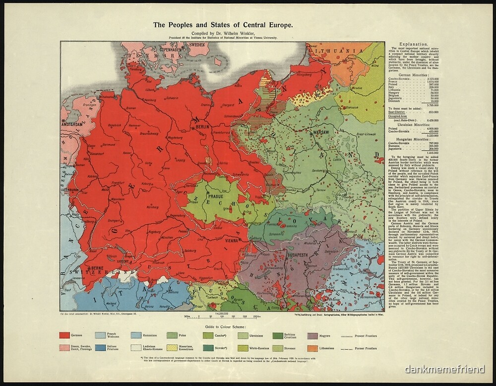 Map Of Greater Germany 1920 By Dankmemefriend Redbubble   Flat,1000x1000,075,f.u2 