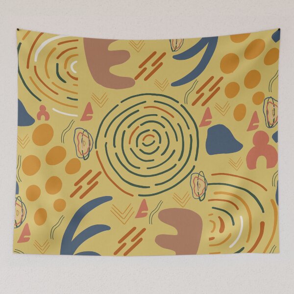 Item preview, Organic Abstract Dots  With Rainbows And Minimal Shapes Pattern designed and sold by SidhuKeet1.