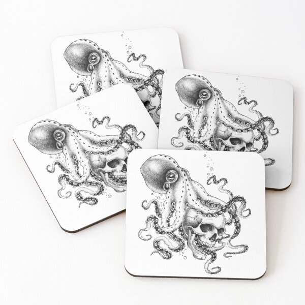 Item preview, Octopus Skull illustration designed and sold by Titatu.