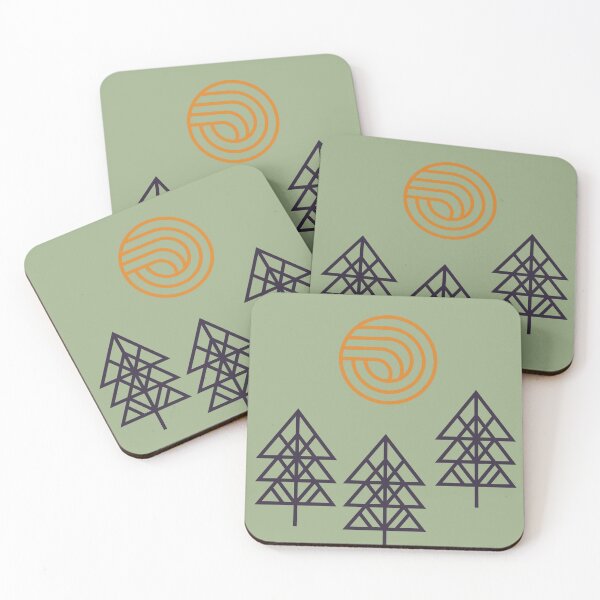 Item preview, Pine Trees and the Sun Geometrical Sage Green designed and sold by Smart-Arts.