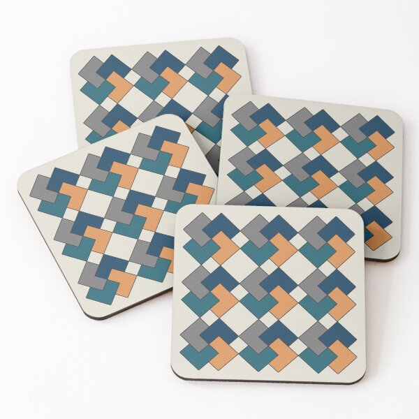 Item preview, Dark Blue Japandi Inspired Diamonds Pattern designed and sold by beccaveedesigns.