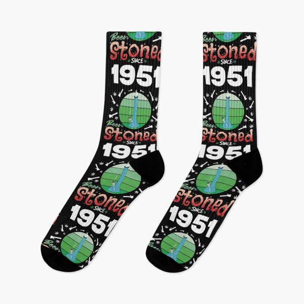 Item preview, Been stoned since 1951 (Green retro vintage sunset with bong) designed and sold by YomeHayin.