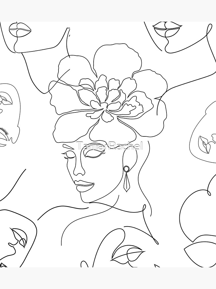 "Women | Faces | Sketch | Outline | Silhouette" Poster for Sale by ...
