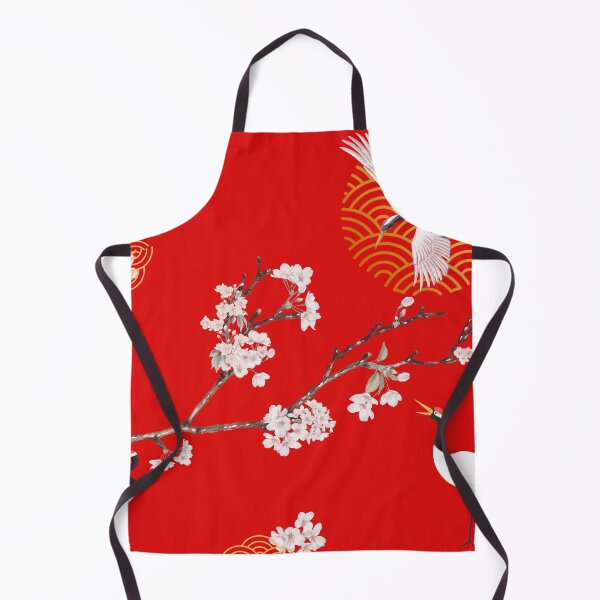 Item preview, Red and Cranes on Cherry Blossom  designed and sold by KaitoJapanDesign.