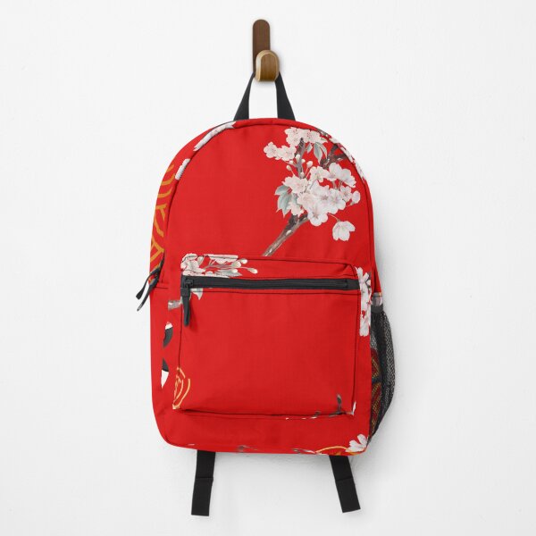 Item preview, Red and Cranes on Cherry Blossom  designed and sold by KaitoJapanDesign.