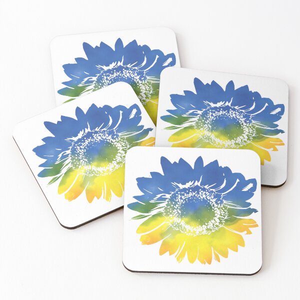 Item preview, Sunflower On Ukraine Flag Colors Blue Yellow designed and sold by Calico Forest.