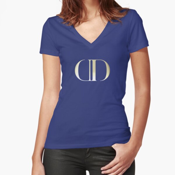 Demure Duchess "DD" Logo Collection - Gold Fitted V-Neck T-Shirt