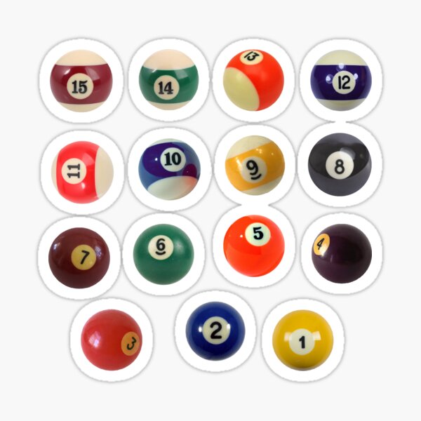 8 Ball Decal - 2 Pack Billiard Pool Ball Sticker - Choose Color Size